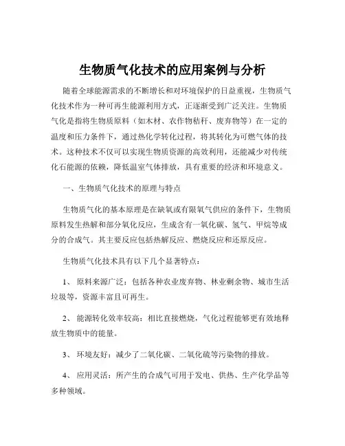 生物质气化技术的应用案例与分析
