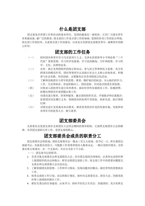 一、团支部工作基本内容