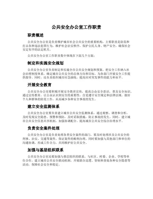公共安全办公室工作职责