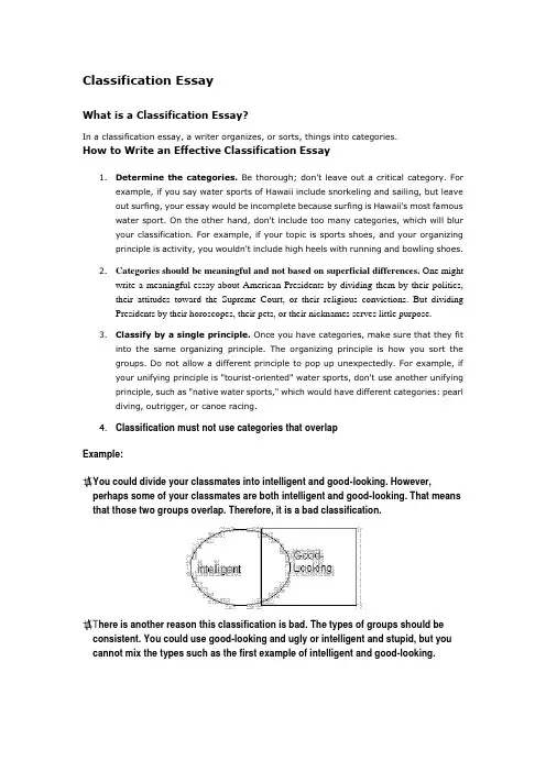 Classification writing