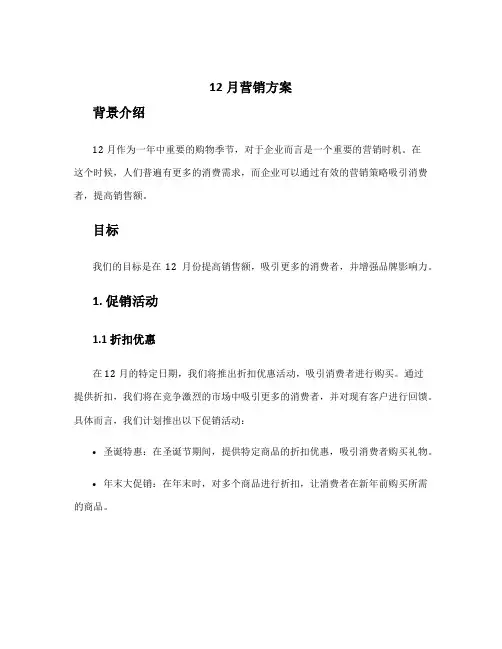 12月营销方案