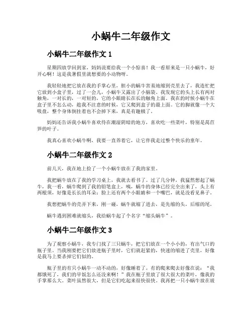 小蜗牛二年级作文