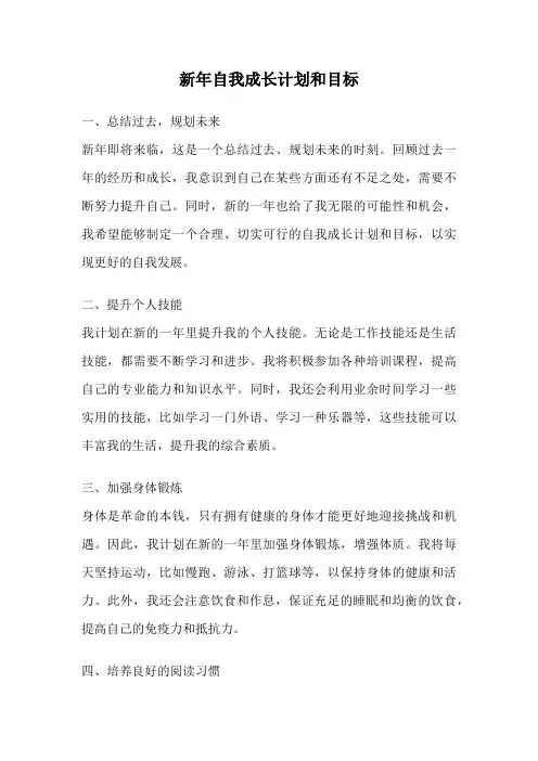 新年自我成长计划和目标
