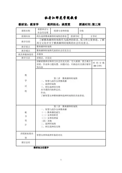 第三讲 雅典娜与阿瑞斯