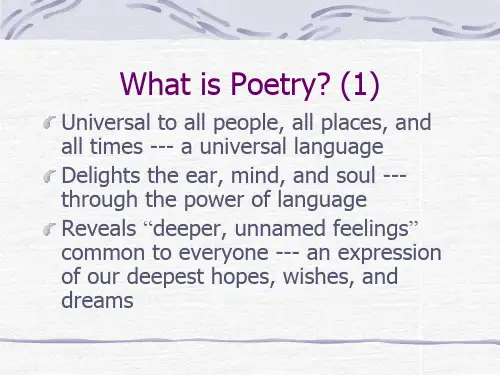1 Lecture_What is Poetry