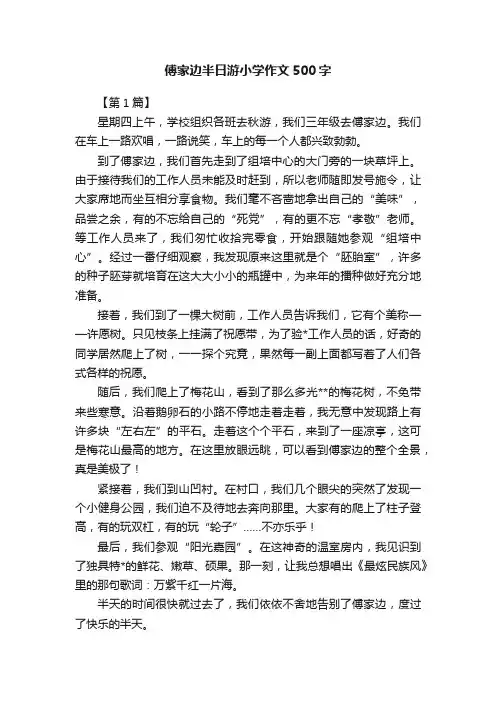 傅家边半日游小学作文500字