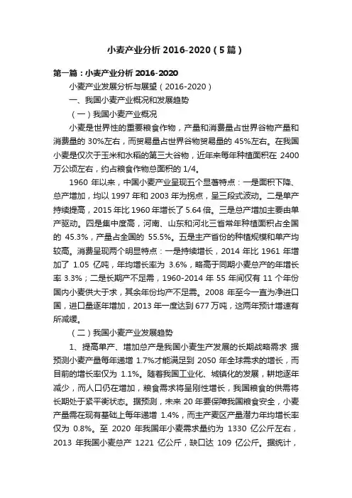 小麦产业分析2016-2020（5篇）