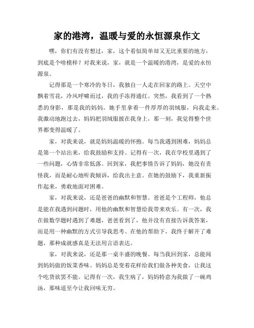 家的港湾,温暖与爱的永恒源泉作文