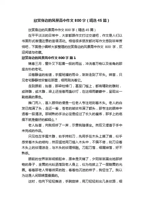 欣赏身边的风景高中作文800字（精选45篇）