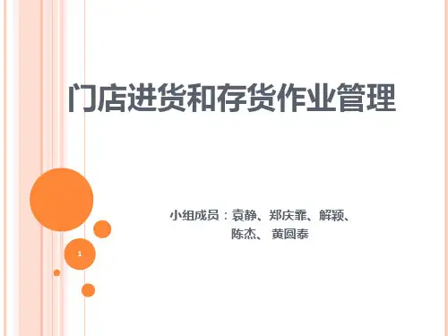 进货和存货作业管理 PPT课件