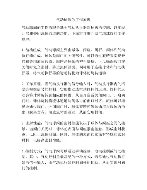气动球阀的工作原理