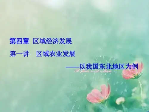 2019高考地理新课标一轮复习课件-必修三 第四章 区域经济发展 3-4-1区域农业发展——以我国东北地区为例