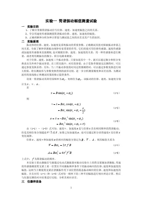 实验1用“李萨如图形法”测量简谐振动的频率