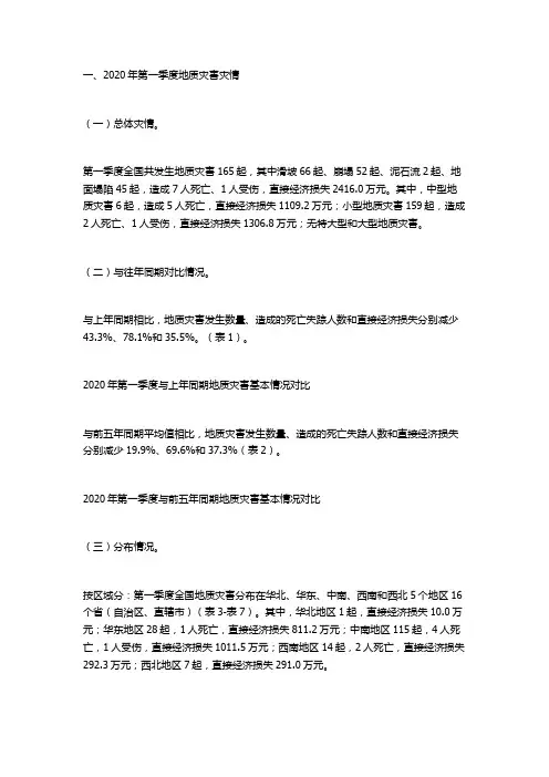 2020年全国地质灾害通报pdf