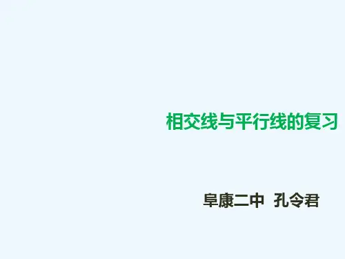 数学人教版七年级下册相交线与平行线的复习