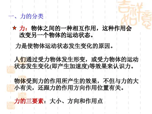 华师大版科学八上《几种常见的力》课件