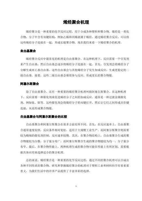 烯烃聚合机理