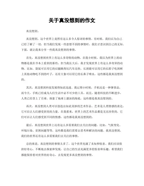 关于真没想到的作文