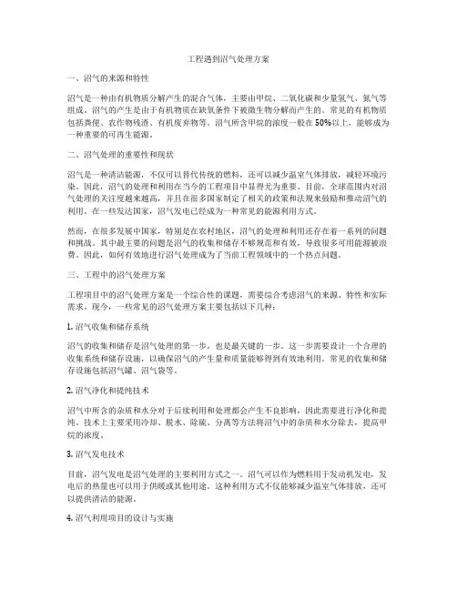 工程遇到沼气处理方案