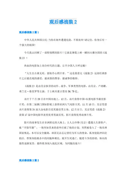 观后感战狼2