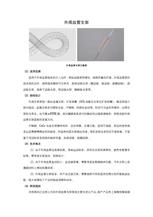 外周血管支架介绍