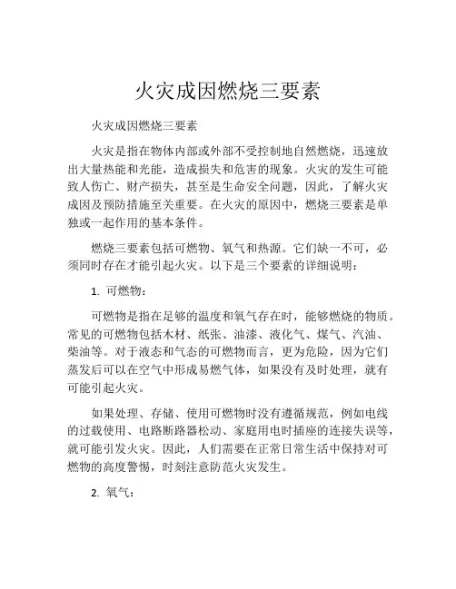 火灾成因燃烧三要素