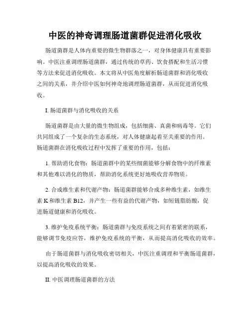 中医的神奇调理肠道菌群促进消化吸收
