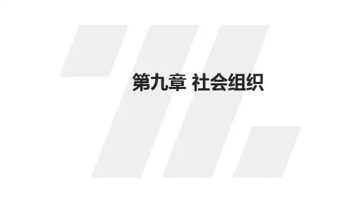 社会学概论新修精编本(第三版)课件第九章 社会组织