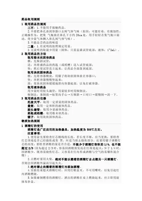 药品取用规则