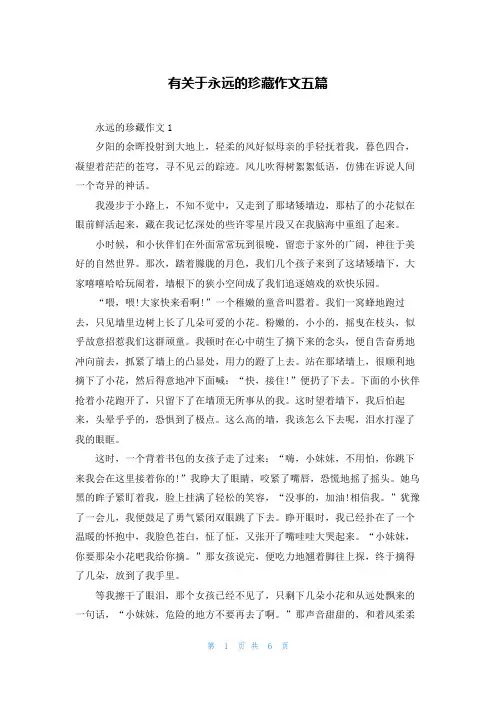 有关于永远的珍藏作文五篇