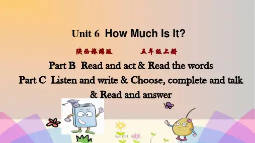 陕旅版五年级英语上册Unit6Howmuchisit第4课时课件 