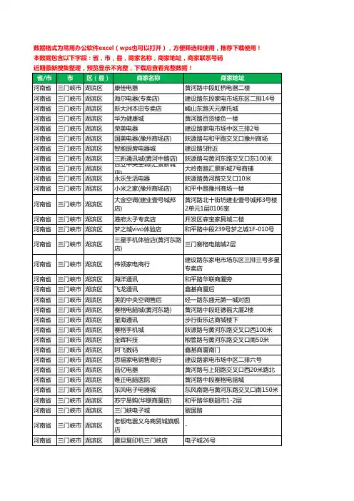 2020新版河南省三门峡市湖滨区数码商城工商企业公司商家名录名单联系电话号码地址大全59家