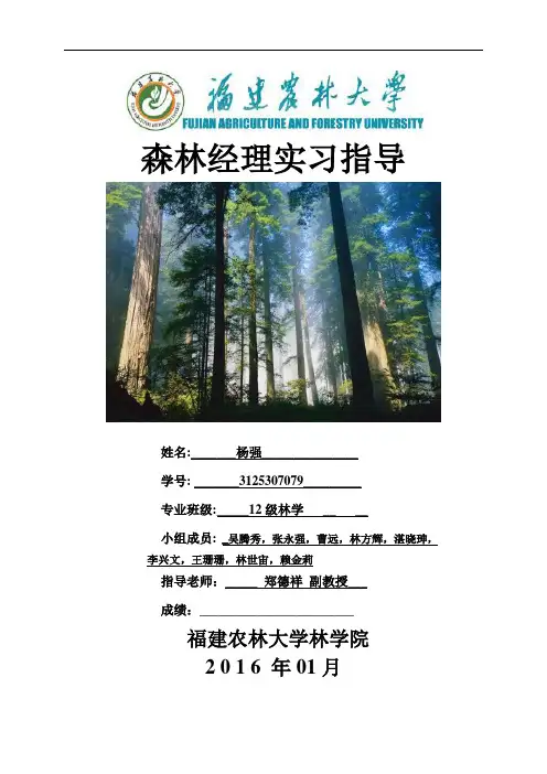 森林经理实习报告