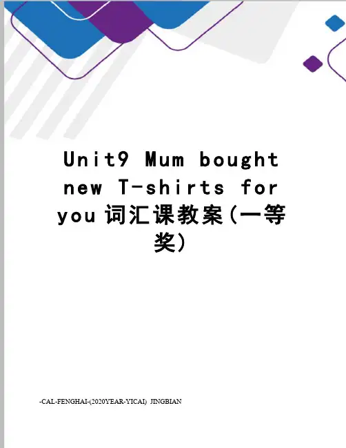 unit9mumboughtnewt-shirtsforyou词汇课教案(一等奖)
