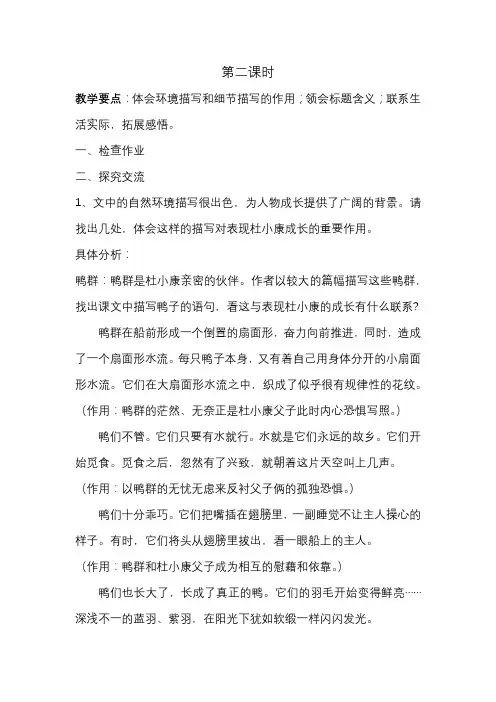 《孤独之旅》第二课时