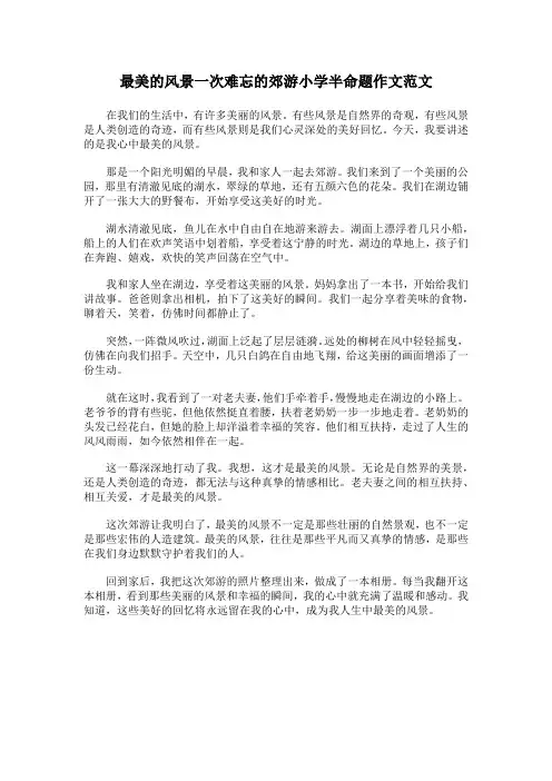 最美的风景一次难忘的郊游小学半命题作文范文