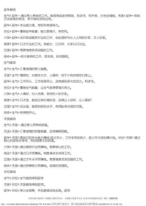 其利会数字能量学：数字能量磁场知识精华摘要