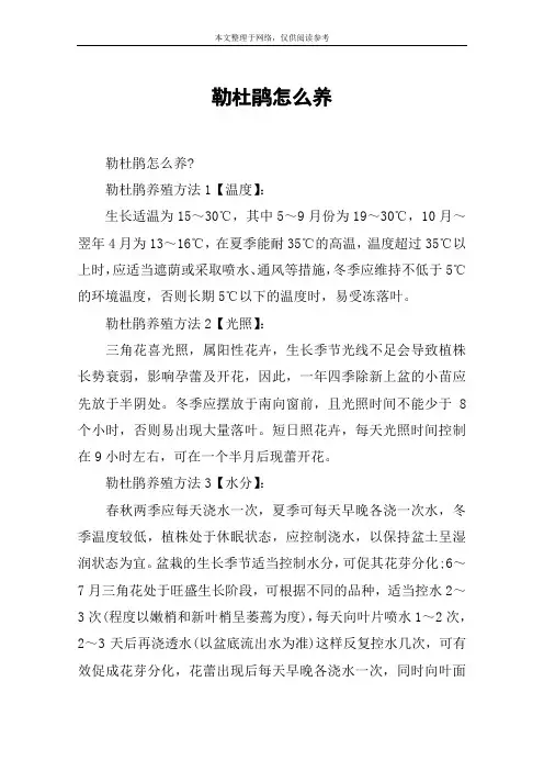 勒杜鹃怎么养