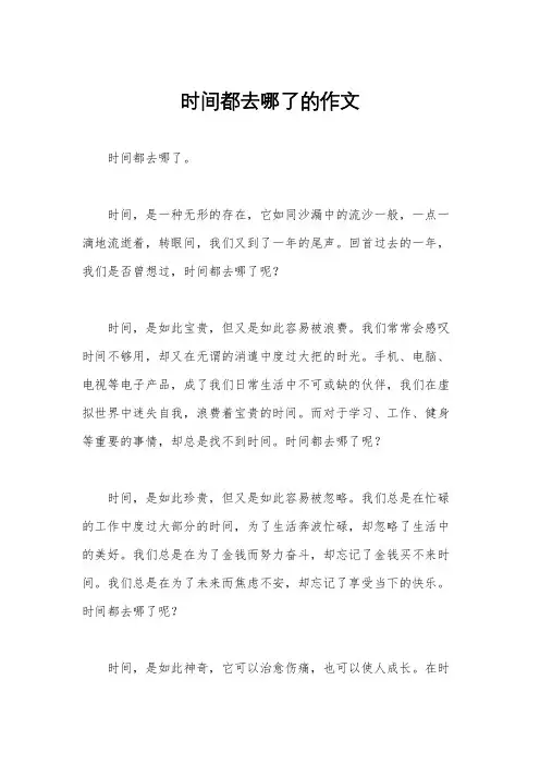 时间都去哪了的作文