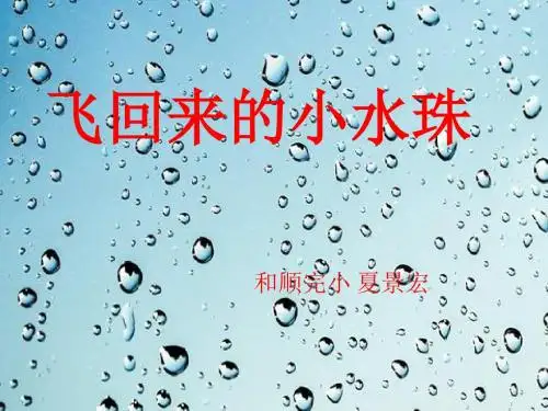四年级上册科学飞回来的小水珠湘教版