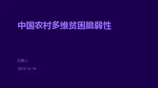 中国农村多维贫困脆弱性