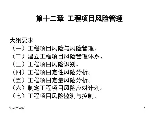 第12章工程项目风险管理PPT教学课件