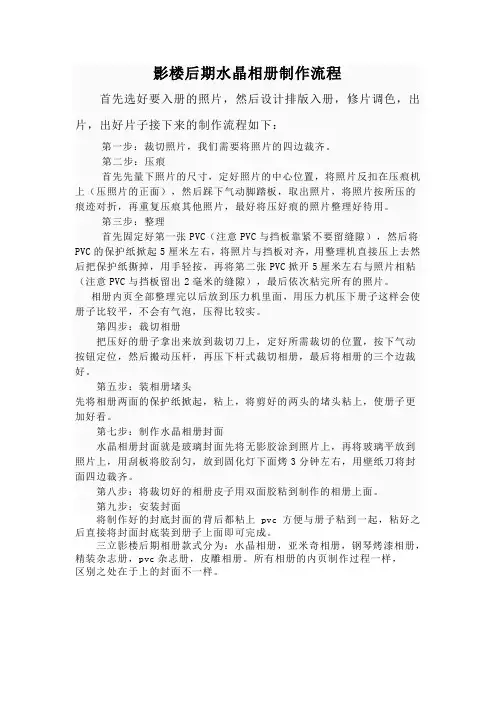影楼后期水晶相册制作流程