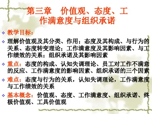 第四章 价值观、态度、工作满意度与组织承诺(1)