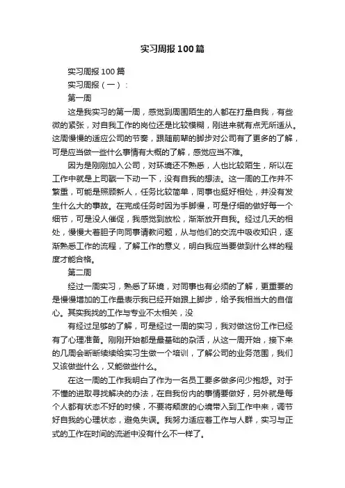 实习周报100篇 2