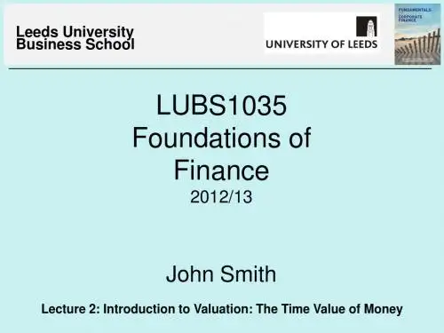公司金融英文课件LUBS1035_Lecture2_Time_Value_of_Money