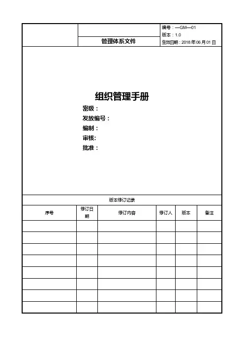 组织管理手册