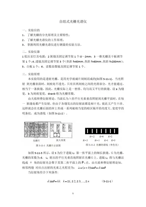 自主光栅光谱仪实验