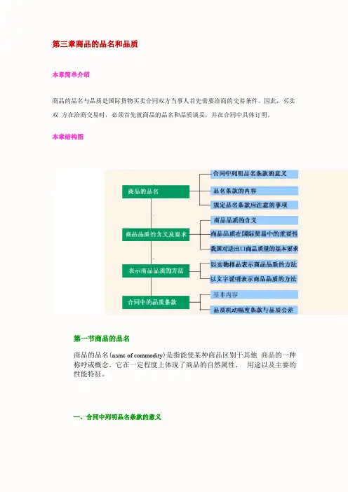 商品的品名和品质