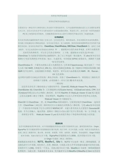 常用化学软件综述篇